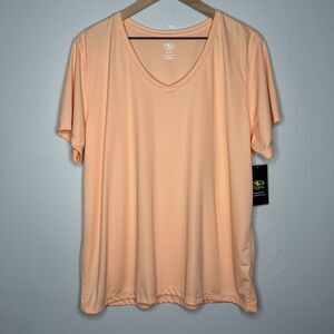 Athletic Works‎ Womens Active Shirt XXL 20 Orange Core Tee Gym Training Pilates